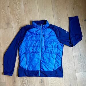 Eddie Bauer IgniteLite Hybrid jacket Men XL Blue Full Zip Pockets hood midlayer
